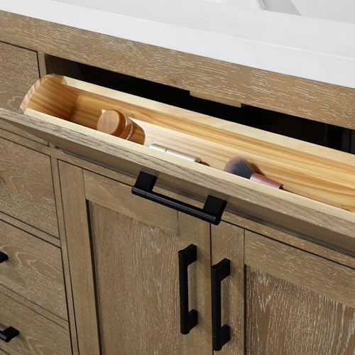 OVE Decors Bailey 72 in. W x 22 in. D x 34.5 in. H Bath Vanity in Driftwood Oak with White Engineered Quartz Top OVE Decors