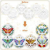 BEUNITONE 6 Set Moth Embroidery Kit for Adults Beginners, DIY Needlepoint Craft Kits with Instructions and Hoops, Complete Starter Set for Adults, Funny Hand Embroidery for Fabric and Home Decor