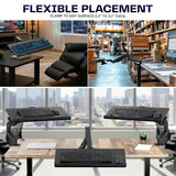 VIVO Sit-Stand 24 Inch Pneumatic Spring Keyboard and Mouse Tray Clamp-on Desk Mount, Counterbalance Height Adjustable Typing Platform, Ergonomic Tilt, Black, MOUNT-KB35CP VIVO