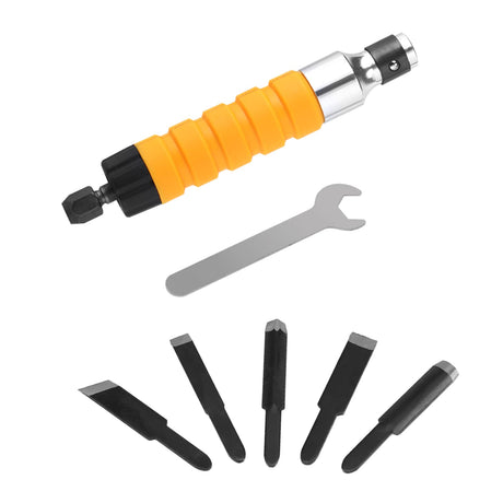 Electric Woodworking Carving Chisel, Electric Chisel Carving Tool Engraving Knife Tool Accessories Electric Woodworking Chisel Carving Tool Machine with 5 Blades and 1 Wrench AYNEFY