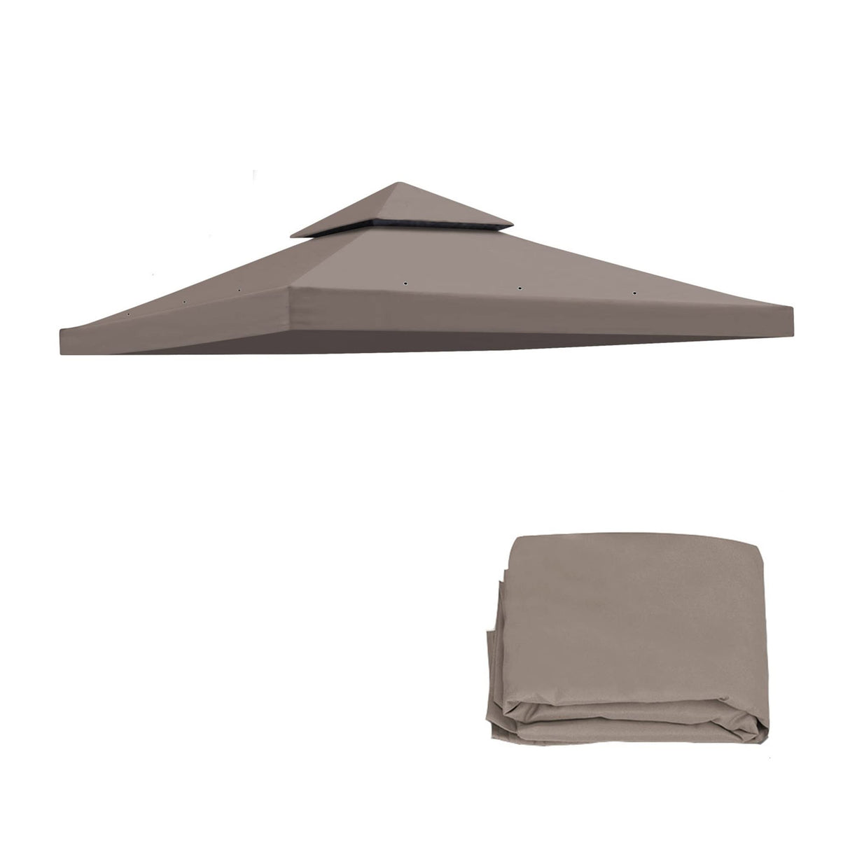 TGEHAP 10'x 10' Replacement Canopy Top Cover for Dual Tier Gazebo Outdoor Tent, Cover Only (Taupe) TGEHAP