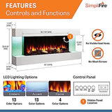 SimpliFire Format 36-Inch Wall Mount Electric Fireplace with 50-Inch Floating Mantel (SF-FORMAT36-SF-FM50-WH) SIMPLIFIRE