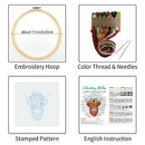 Louise Maelys Animal Embroidery Kits for Beginners with Highland Cow Pattern,Adults Starter Cross Stitch Kit DIY Needlepoint