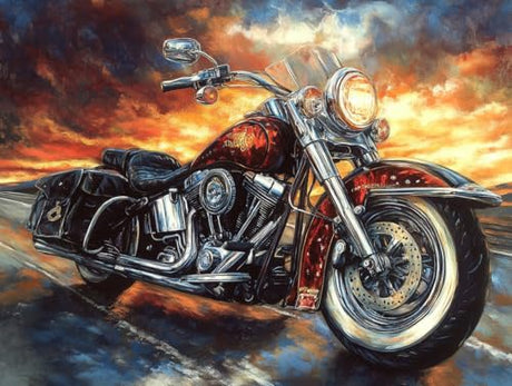 DIY Motorcycle Diamond Painting 12x16 Inch, Full Round Drill Kits Mosaic Art for Adults Relax & Home Wall Decor Festival Gift 252 WoodArtSupply