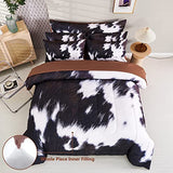 SUCSES King Size Comforter Set 8 Pieces Western Farmhouse Style Bedding Set Highland Rustic Cow Fur Print Bed in A Bag Comforter Set with Sheets (Cow Fur Pattern, King) SUCSES