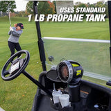 Mr. Heater F242010 MH4GC 4000 BTU Golf Cart Heater, Wind-Resistant With ODS And Tip-Over Safety Switch & Cup Holder Adapter - Silver and Black Mr. Heater