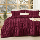 Bedsure Tufted Boho Comforter Set Twin Size - Burgundy Boho Bed Set, GentleSoft™ 2 Pieces Farmhouse Shabby Chic Embroidery Bedding, Gifts for Woman, Soft Jacquard Twin Comforter for All Seasons Bedsure
