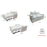 3 in 1 Convertible Pull Out Sleeper Sofa Couch Bed, 56.3" Velvet Futon Loveseat Lounge Chaise Recliner Sofabed with Adjustable Backrest & Cupholders and Cloud Cushions Eafurn