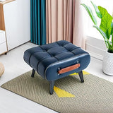 Purgreen Small Footstool Ottoman - Stylish and Functional Faux Leather Footrest for Extra Seating in Living Room, Entryway, or Office Purgreen