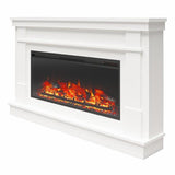 Pemberly Row Wide Mantel with Linear Electric Fireplace in White Pemberly Row
