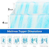 Sweetcrispy Memory Foam Mattress Topper Twin, 2 Inch Thick Gel Infused Cooling Toppers Pad for Twin Size Bed, Sleeper Sofa, RV, Camper, CertiPUR US Certified, Ventilated and Breathable, Blue Sweetcrispy