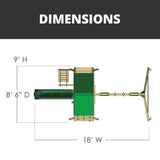 Gorilla Playsets 01-1033 Ozark II Wood Swing Set with Green Vinyl Canopy, Rock Wall, and Punching Ball Gorilla Playsets