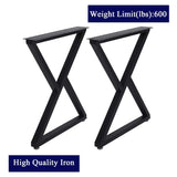 Metal Desk Legs 28 Inch Table Legs Heavy Duty Industrial Black Table Legs Z Shape Table Legs DIY Table Legs,Furniture Legs(H28”xW18”,Set of 2) TIEOU