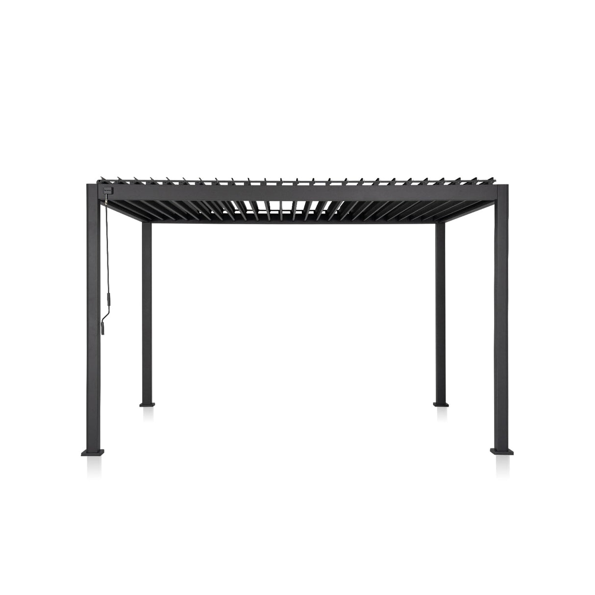 Mirador 111S Round Louvered Pergola Gazebo, 10Ft x 13Ft, Full Aluminum Frame, Adjustable Roof, Outdoor, Durable, Charcoal MIRADOR