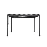 Mirador 111S Round Louvered Pergola Gazebo, 10Ft x 13Ft, Full Aluminum Frame, Adjustable Roof, Outdoor, Durable, Charcoal MIRADOR