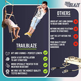 Wooden Climbing Rope Ladder for Kids - Kids Ninja Warrior Obstacle Course Accessories | Playset Rope Ladder for Swing Set Treehouse Bunkbed | Playground Ninja Obstacles Swing Rope Ladder Trailblaze