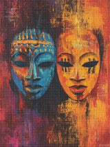 JXAVAXDE African Tribal Mask Diamond Painting Kits, DIY 5D Paint for Adults, Full Drill Crystal Diamond Drawing Suitable for Home Wall Decoration 12x16in JXAVAXDE