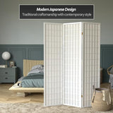 Red Lantern 6 ft. Tall Window Pane Shoji Screen - White - 3 Panels Red Lantern