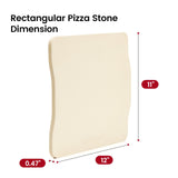 ROCKSHEAT Pizza Stone, 12"x11" Rectangular Pizza Stones for Oven Grill BBQ, Cordierite Baking Stone for Pizza Bread Pie with Unique 2 Handles Design ROCKSHEAT