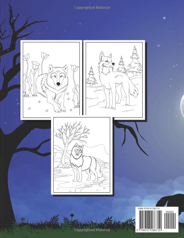Wolf Coloring Book For Kids: Wolves Coloring Pages for Kids and Teens Majosta