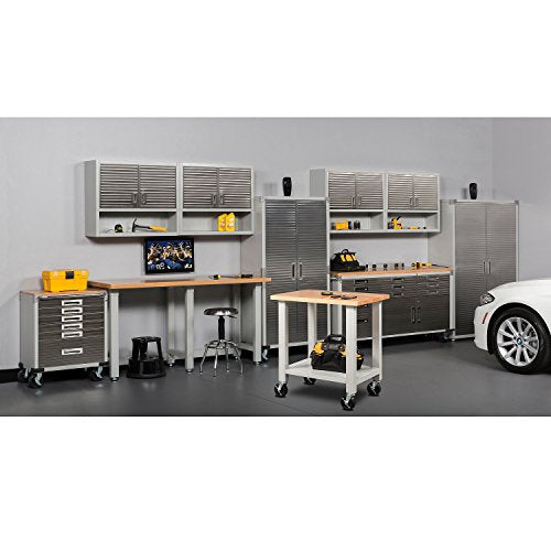 Seville Classics UltraHD Heavy-Duty Rolling Workstation, for Garage, Warehouse, Office, Classroom, Granite, 36" W x 24" D x 37.5" H Seville Classics