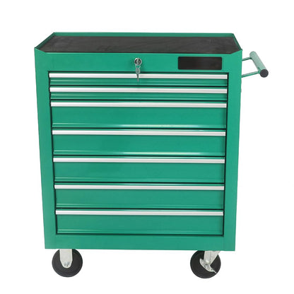 7 Drawer Rolling Tool Chest,Tool Cabinet on Wheels with Locking System,Rolling Tool Box Organizer Tool Case,Multifunctional Tool Cart Mechanic Tool Storage Cabinet for Garage,Wareh Green One  - WoodArtSupply