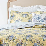 Laura Ashley - Twin Quilt Set, Reversible Cotton Bedding with Matching Sham, Lightweight Home Decor for All Seasons (Linley Yellow, Twin) Laura Ashley