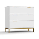 Anmytek White Dresser for Bedroom, 3 Drawer Dresser with Spacious Storage Modern Wood Chest of Drawers for Bedroom Living Room Hallway H0074 Anmytek