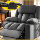 Neioml 3 Motor Large-Wide Lift Chair, Infinite Position, 180° Lay Flat, Power Lift Chairs Recliners for Elderly Big and Tall, Massage & Heat, Extended Footrest (Grey, Large Wide)