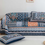 WONGS BEDDING Navy Blue Quilt Set King Size,Bohemian Patchwork Bedspread Coverlet Set, Reversible Farmhouse Floral Pattern Bedspreads Bedding Set for All Seasons (104"x90") WONGS BEDDING