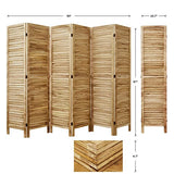 Room Dividers and Folding Privacy Screens, Wood Louvered Separators Divider Wall for Home Office Bedroom - 6 Panels, 67 * 90inch (Wood) Svimi