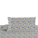 Softan Kids Bed Sheet Set, 3-Piece Twin Sheets Set, Microfiber Fitted Sheet with 15 Inches Deep Pocket and Corner Straps, Breathable & Silky Soft Excavator Pattern Sheet and Pillowcase Sets Softan