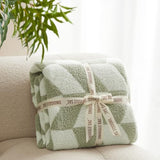 Snuggle Sac Sage Green Bedding Blankets Twin Size, Super Soft Warm Blankets Oversized Cozy Knit Fuzzy Blanket for Living Room, Chevron Green,60x80 inches Snuggle Sac