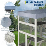 70" Large Outdoor Catio Cat Enclosure, Wood Cat Patio with Waterproof UV-Resistant Roof, Cats Shelter with 5 Platforms and 2 Resting Box, and Secure Rust-Proof Wire for Backyard or Patio GarveeTech