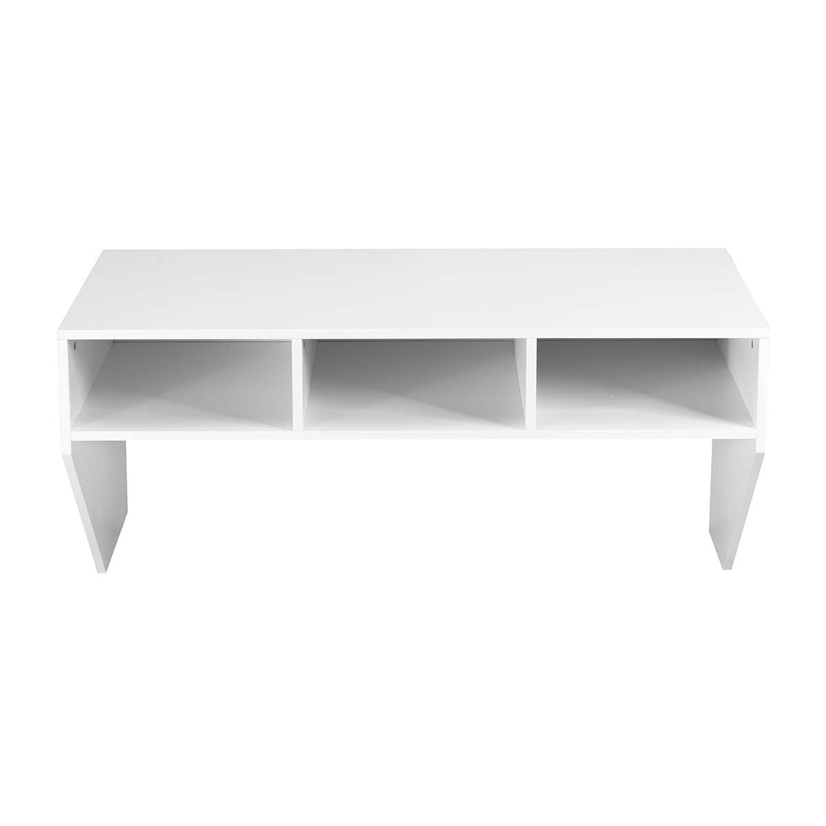 Giantex Wall Mounted Desk Floating Computer Desk, Writing Study Table W/3 Storage Shelves, Laptop PC Table for Living Room, Bedroom, Office (White) - WoodArtSupply