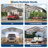 GAOMON Metal Carport, Carport with Reinforced Base and Galvanized Steel Roof, Heavy Duty Garage Car Shelter Shade, Outdoor Car Port Canopy for SUV, Truck, Boats, 10x15 FT GAOMON
