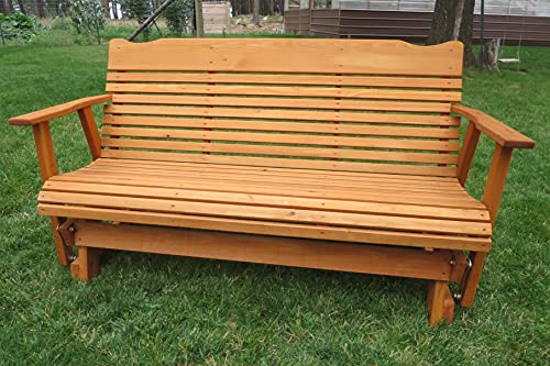 Kilmer Creek Rustic Finished 5' Cedar Porch Outdoor Glider, Amish Crafted Kilmer Creek