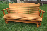 Kilmer Creek Rustic Finished 5' Cedar Porch Outdoor Glider, Amish Crafted Kilmer Creek