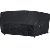 Upgraded Curved Patio Furniture Covers, Waterproof Outdoor Sectional Cover, 600D PU Outdoor Furniture Sofa Covers 96"(65") Half Moon Oudoor Couch Cover, Lawn Outside Protector - Midnight Black Flexiyard