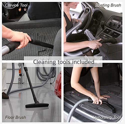 VacuMaid GV30 Wall Mounted Garage Vacuum with 30 ft Hose and Tools VacuMaid