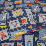 Comfy Deal Hight Thread Count Super Soft Microfiber Kid Breathable Bed Sheet Set with Pillowcase, Flat and Fitted Sheet (Queen (U.S. Standard), Spaceship & Planet) Comfy Deal