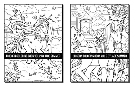 Unicorn Coloring Book: For Adults with Magical Unicorns, Beautiful Flowers, and Relaxing Fantasy Scenes (Volume 2) (Unicorn Coloring Books) WoodArtSupply