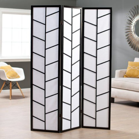 Roundhill Furniture 3-Panel Climbing Screen Room Divider, Black Roundhill Furniture
