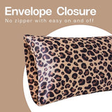 MR&HM Satin Pillowcase for Hair and Skin, Silk Satin Pillowcase 2 Pack, Queen Size Pillow Cases Set of 2, Silky Pillow Cover with Envelope Closure (20x30, Brown Leopard) MR&HM