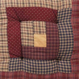 Millsboro Rustic 14 in Log Cabin Chair Pad Red Patchwork Cotton Tie Back(s) Square Kitchen Table Decor VHC Brands