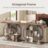 MAHANCRIS Entryway Table, Industrial Console Sofa Table with Storage, Narrow Accent Table for Living Room, Entry, Hallway, Entrance, Foyer, Rustic Brown CTHR28001 MAHANCRIS