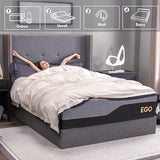 Copper Gel Memory Foam Mattress, 14 Inch Cal King Size Memory Foam Mattress, CertiPUR-US Certified, Bed in a Box, Black MLILY