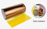 BOMEI PACK Polyimide Tape, 1 Pack High-Temperature Resistant Tape 8inch x 33m(108ft), No Residue Heat-Resistant Tape for Electric Task, 3D Printing, Soldering, Sublimation, Masking BOMEI PACK
