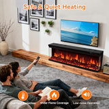 3 Sided Electric Fireplace, 50" Smart WiFi Fire Place Mount/Built-in, 12 Realistic Flame Colors, 5 Color Brightness, 1500W with Timer Remote Control, Log, Crystals JINJUNYE