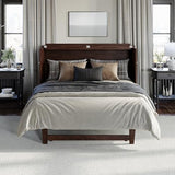 AFI, Northfield Murphy Bed Chest Queen with 6" Mattress, Storage Drawer & Built-in USB Charger, Burnt Amber AFI